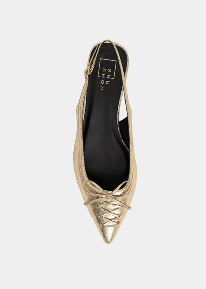 The Amy Slingback Flats in Gold