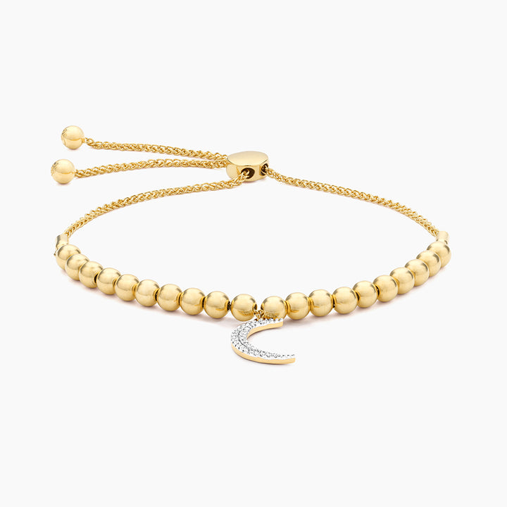ES Crescent Moon Beaded Bolo Bracelet