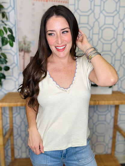 The Scalloped Tee- 3 colors