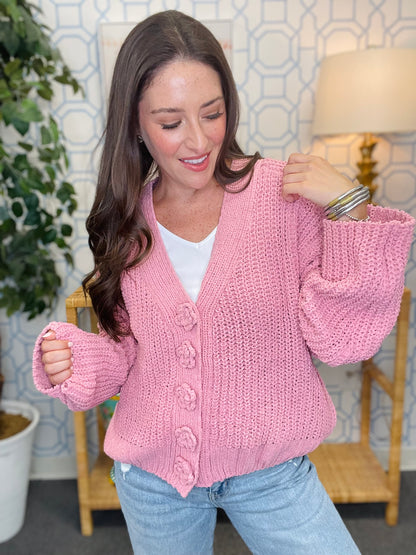 The Chenille Button Sweater in 4 Colors