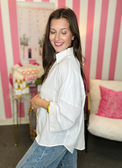 The Linen Stitch Top- AS