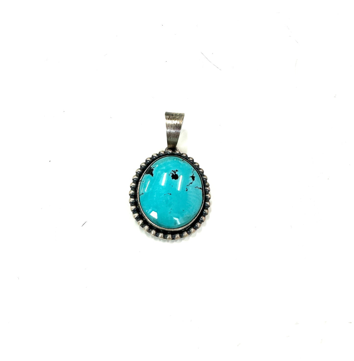 Scott Skeets Gobber Turquoise Sterling Pendant (DD)