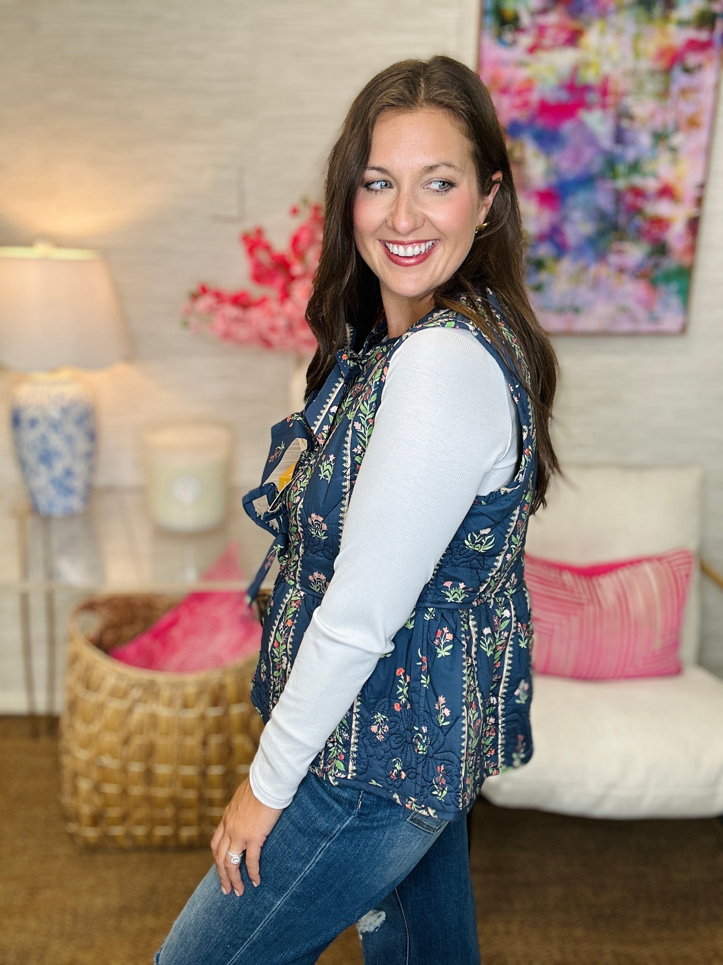 The Navy Quilted Vest