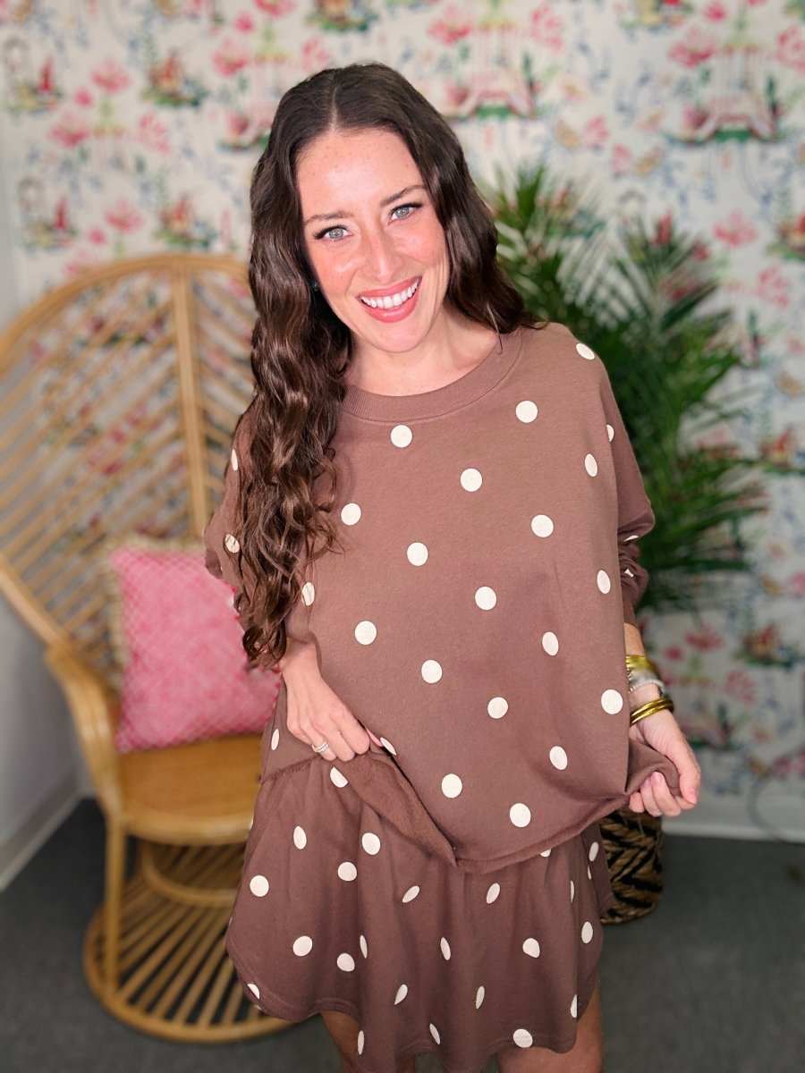 Mocha Polka Dot Skort