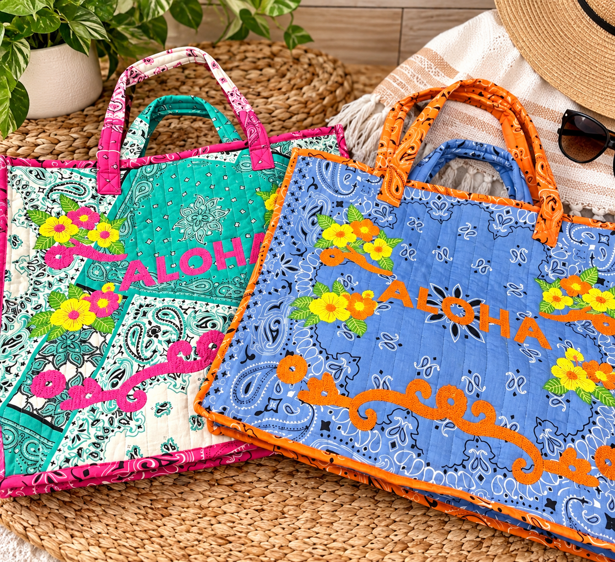 The POL Aloha Totes-2 Colors