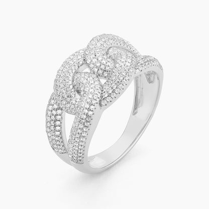 ES Love Knot Cuban Link Full Diamond Statement Ring