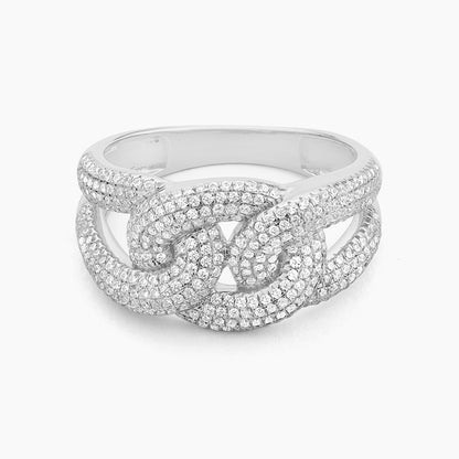 ES Love Knot Cuban Link Full Diamond Statement Ring