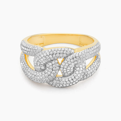 ES Love Knot Cuban Link Full Diamond Statement Ring