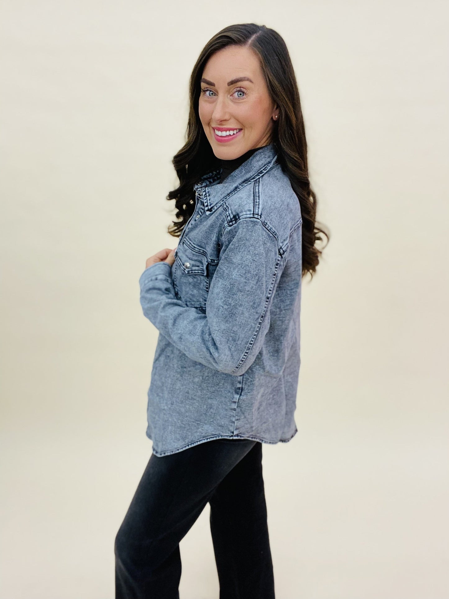 The Denim Grey Shacket