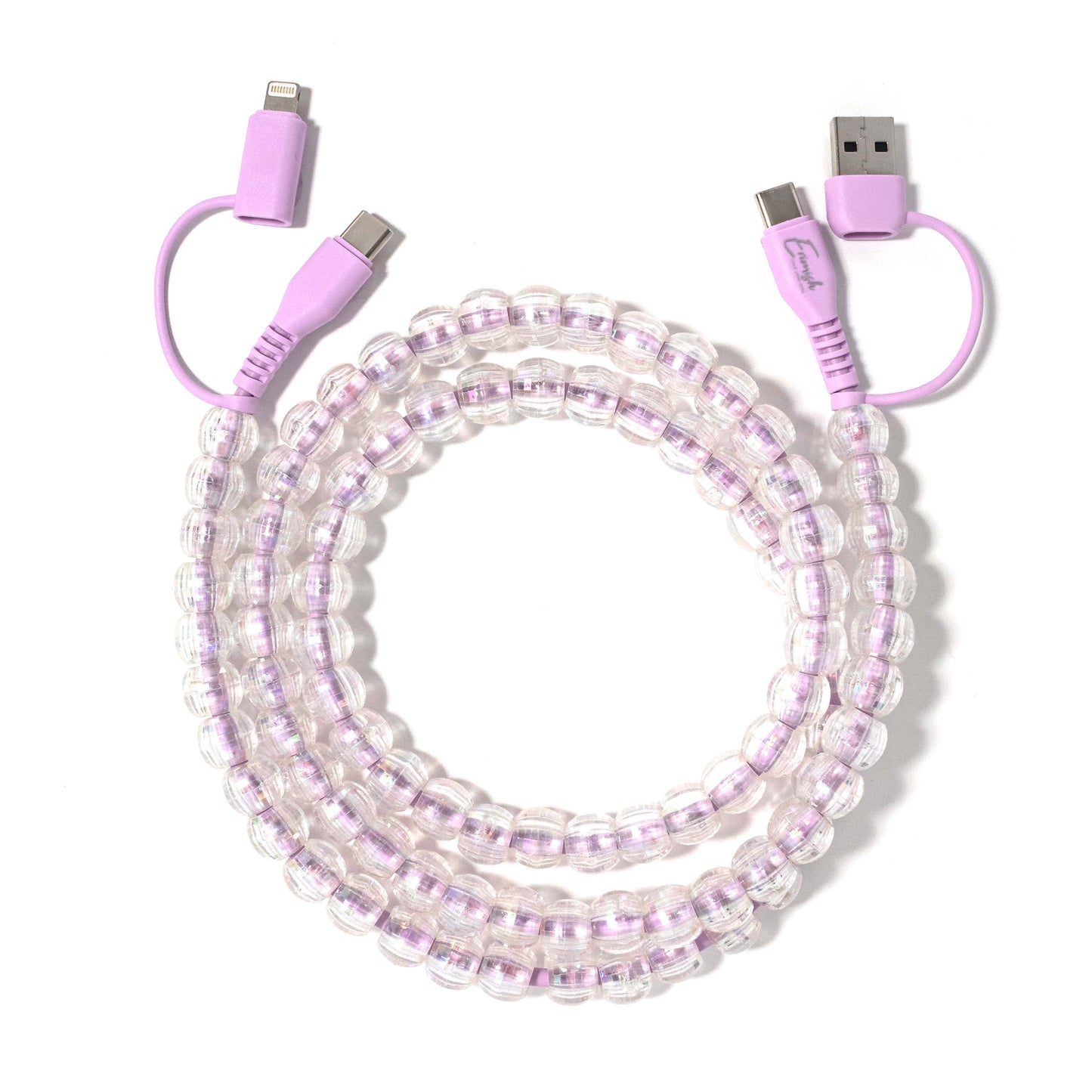 Beaded Phone Charger Bubbles Grape