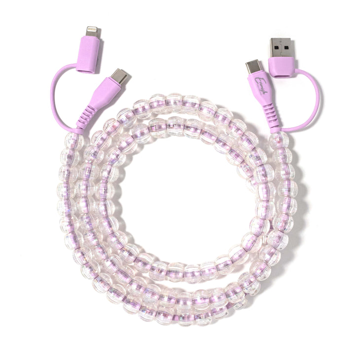 Beaded Phone Charger Bubbles Grape