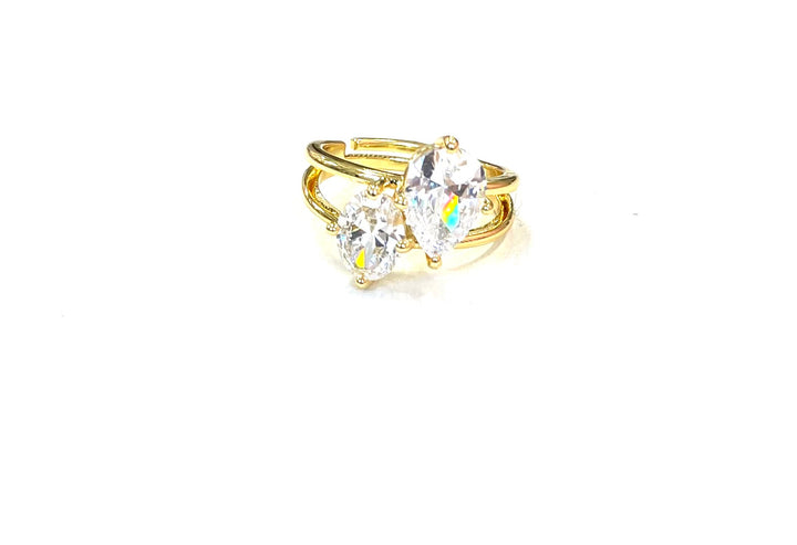 Double Teardrop Ring