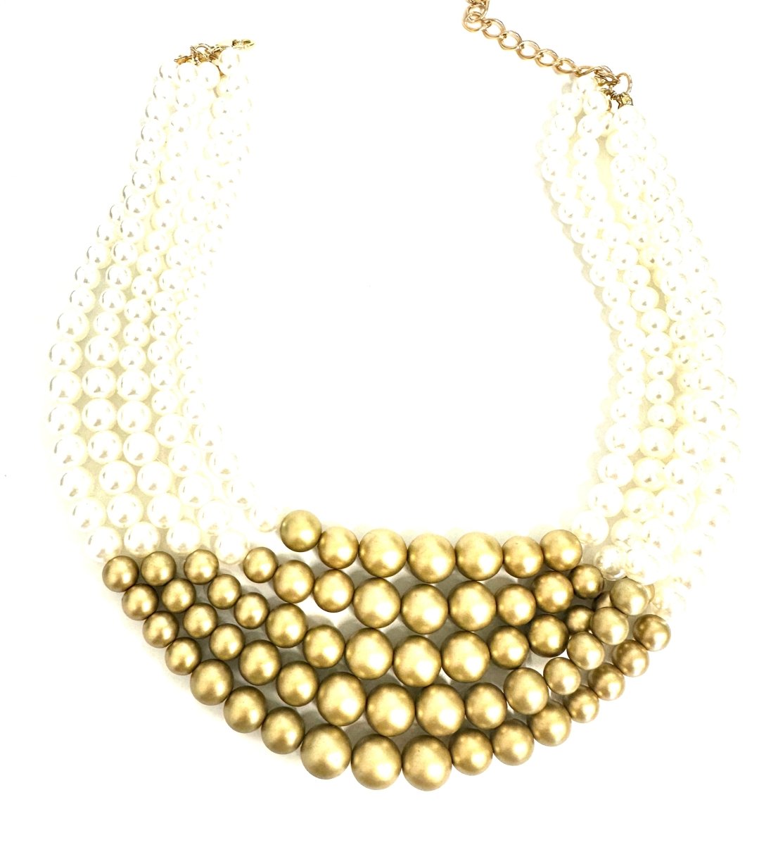 The 5 Strand Necklace in Pearl Gold