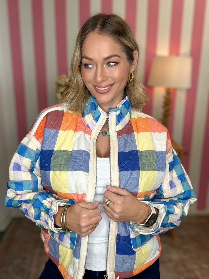 The Quilted Puffer in Blue-AS