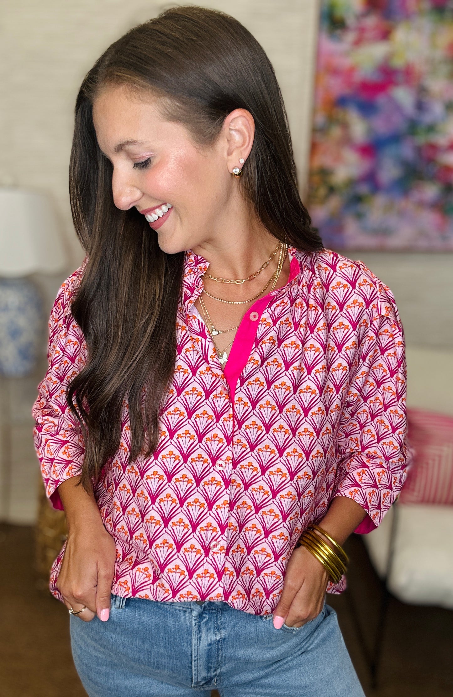 The Jamie E Top in Magenta