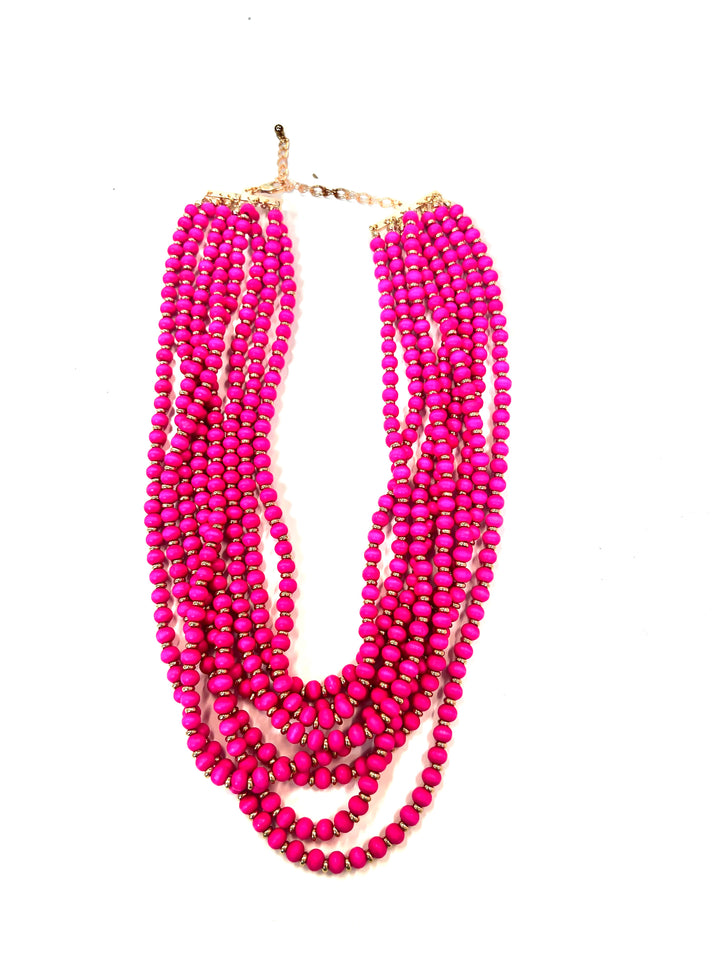 The Stacked Fuchsia Necklace