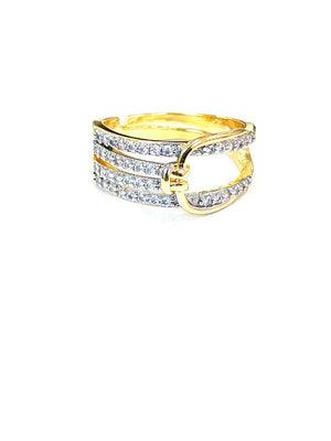 Buckle Mixed Metal Ring