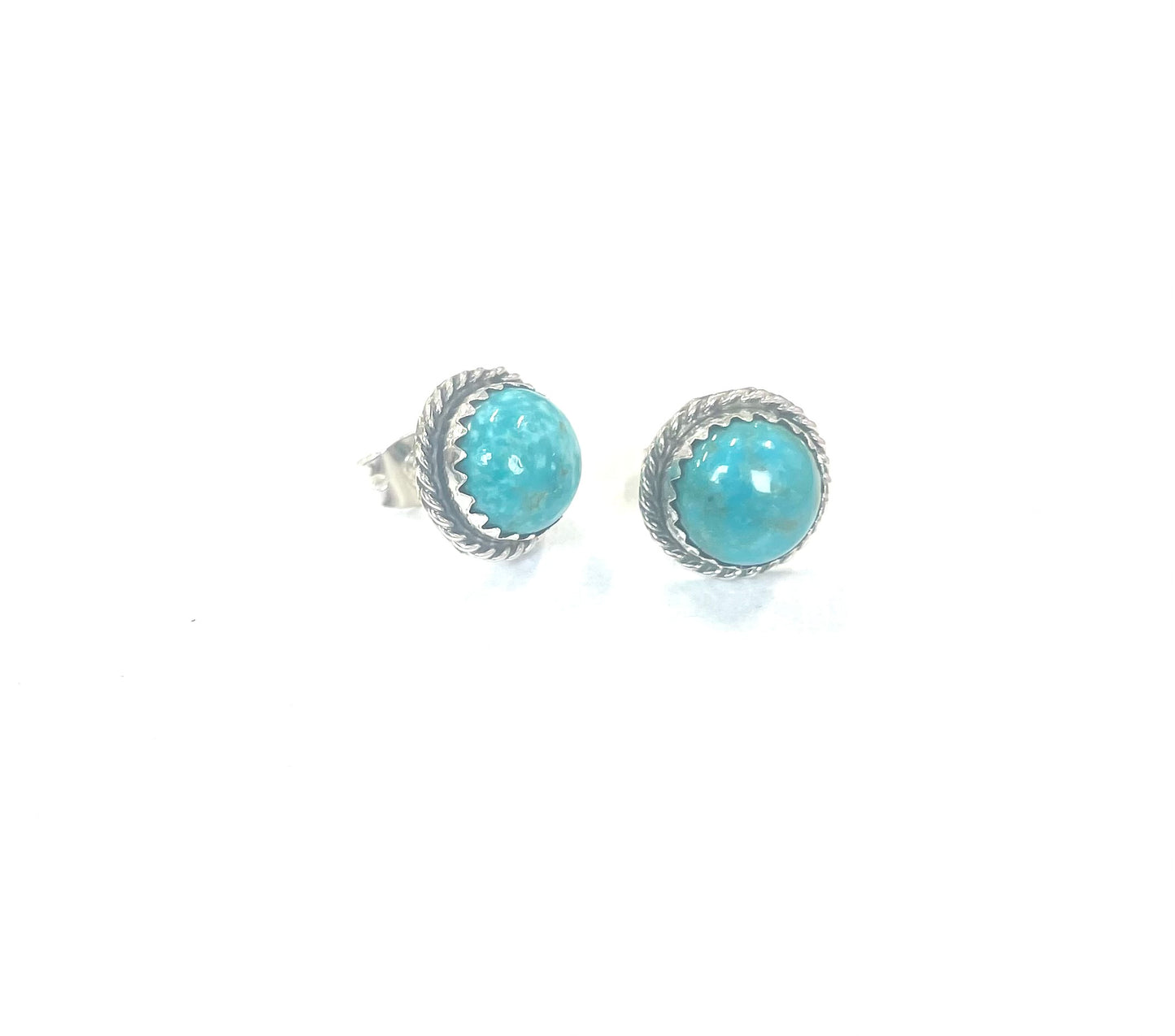 Asther White Sterling Turquoise Studs