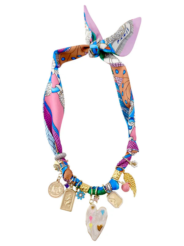 The Fallon Multi Charm Scarf Necklace