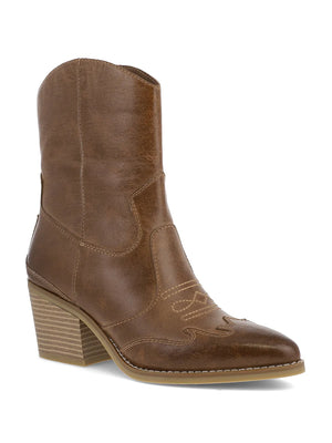 The Clorinda Booties in Tan