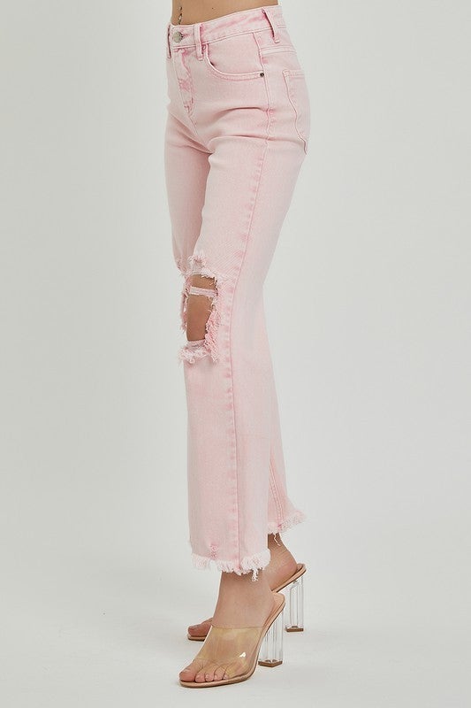 The Risen Straight Jeans in Pink - AS