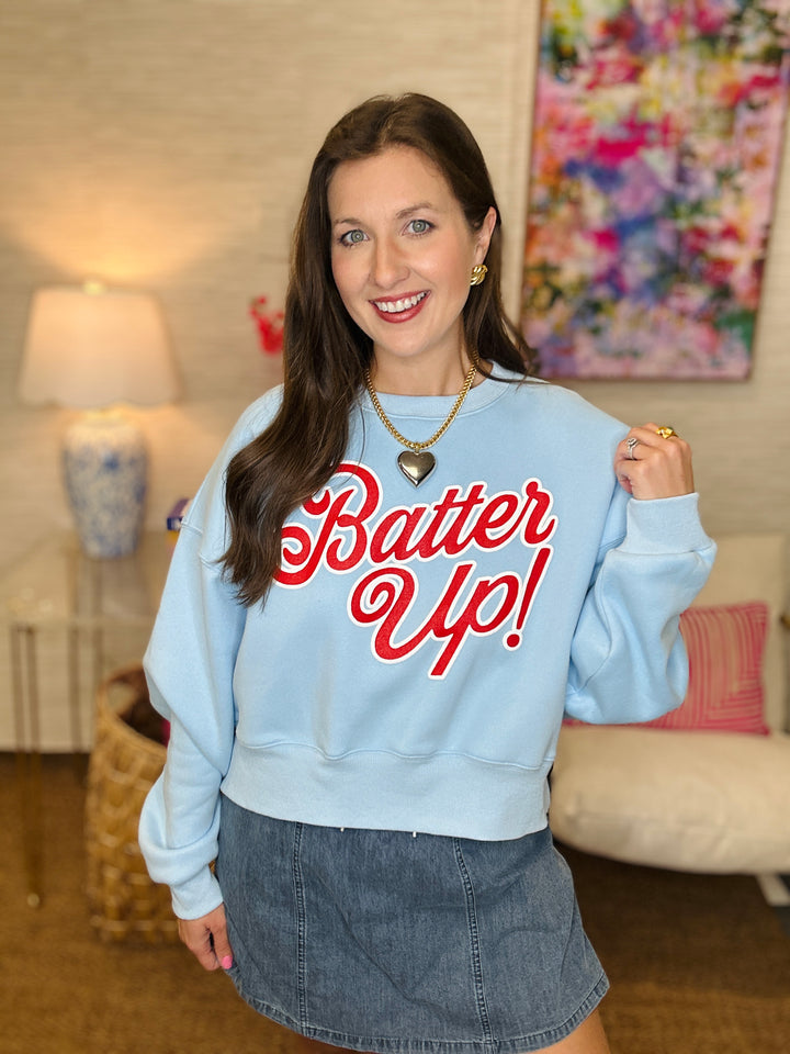 Batter Up Crop Sweatshirt