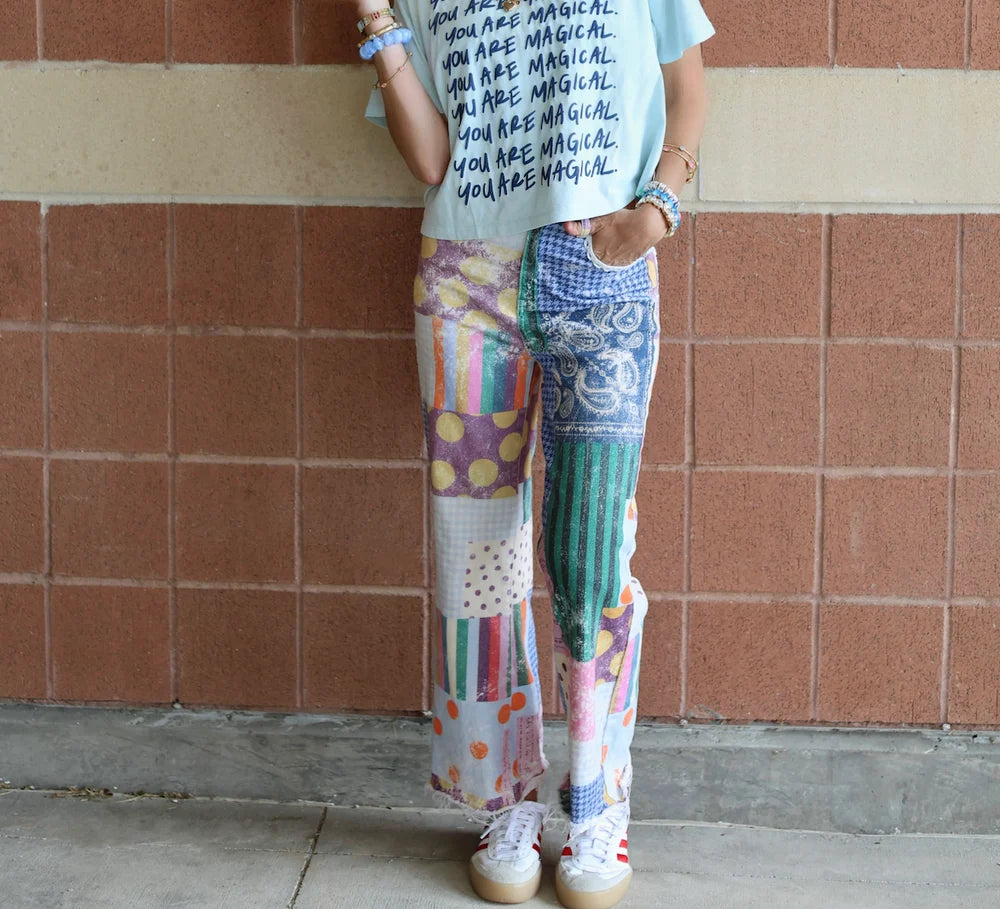 The Raw Hem Jewel Patch Jeans