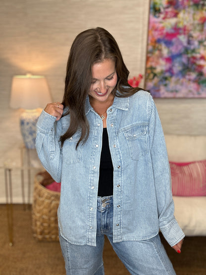 The Pippin Stripe Shacket
