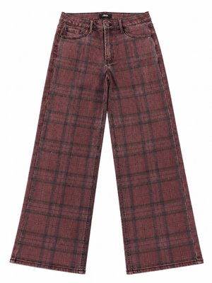 The Just Plaid Pants in Dark Burgundy