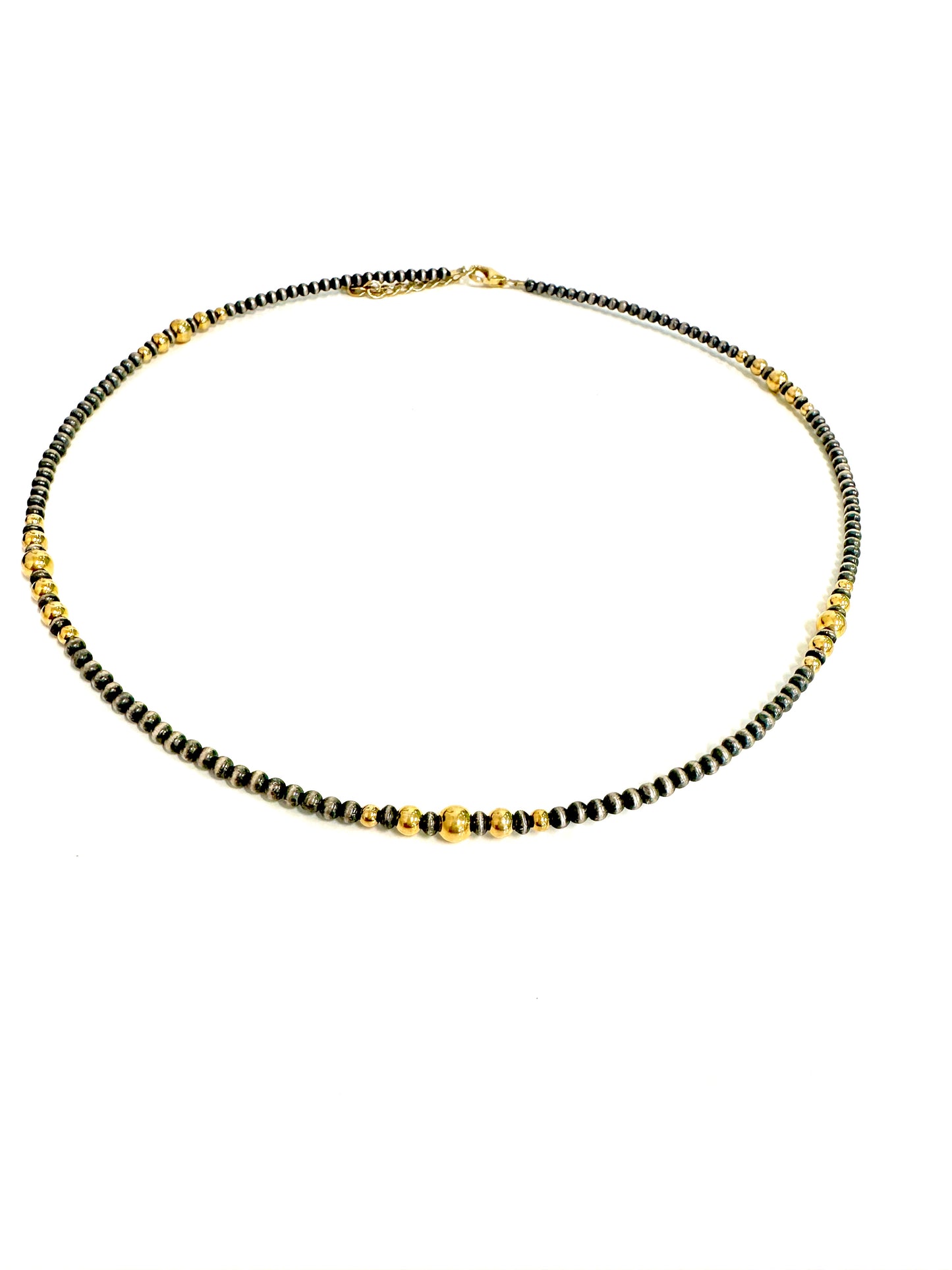 The 3mm Handstrung 14k Gold Plated and Sterling Necklace