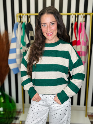 The Steal Striped Crew Sweater in 9 Colors