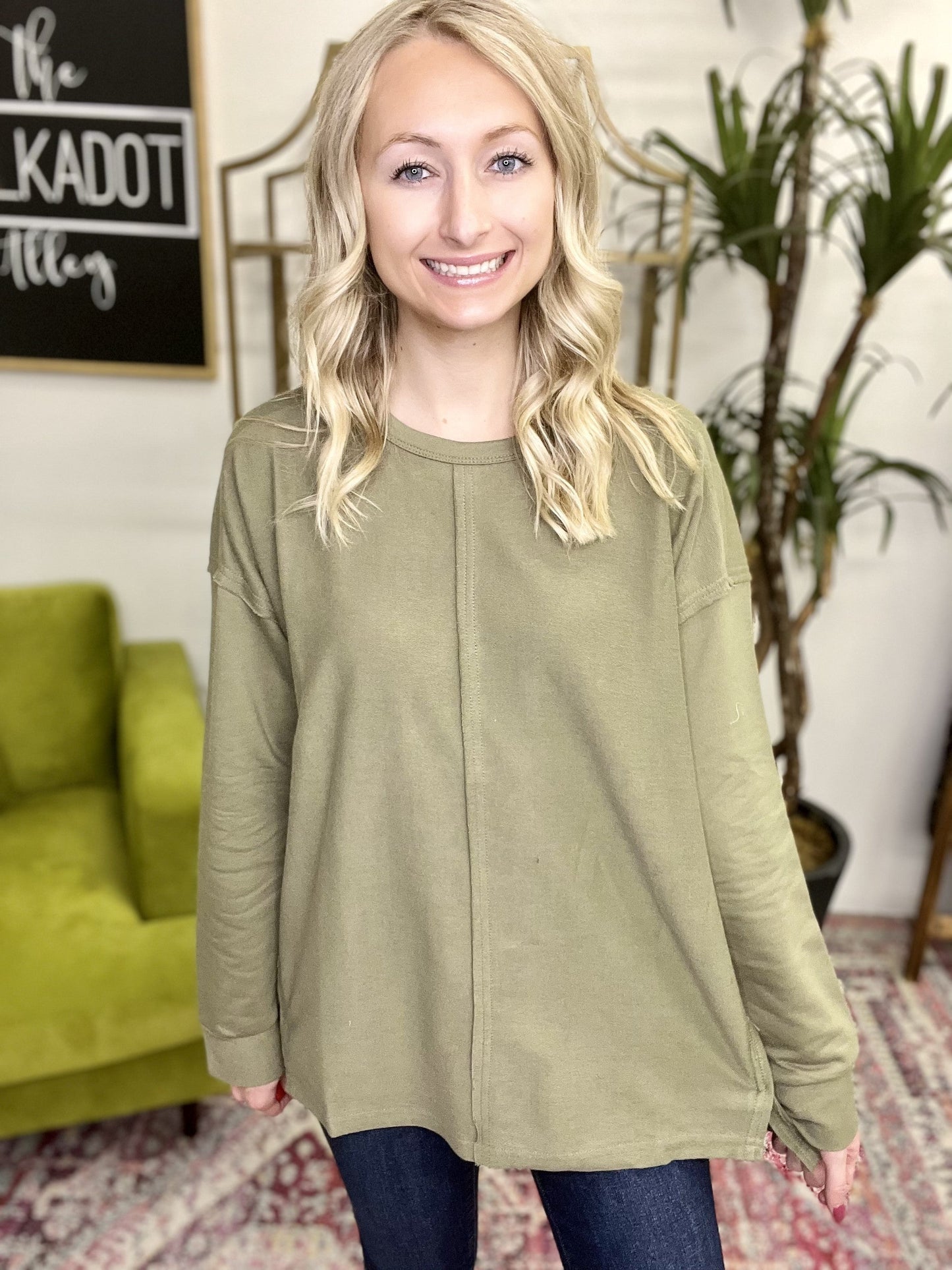 The Washed Terry Top in 2 Colors/All Sizes