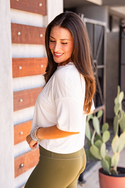 The Buckley Ash Bamboo Crop Tee in 8 Colors/AS
