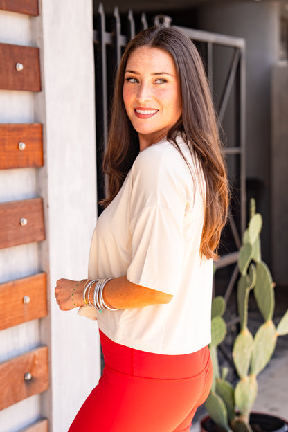 The Buckley Ash Bamboo Crop Tee in 8 Colors/AS