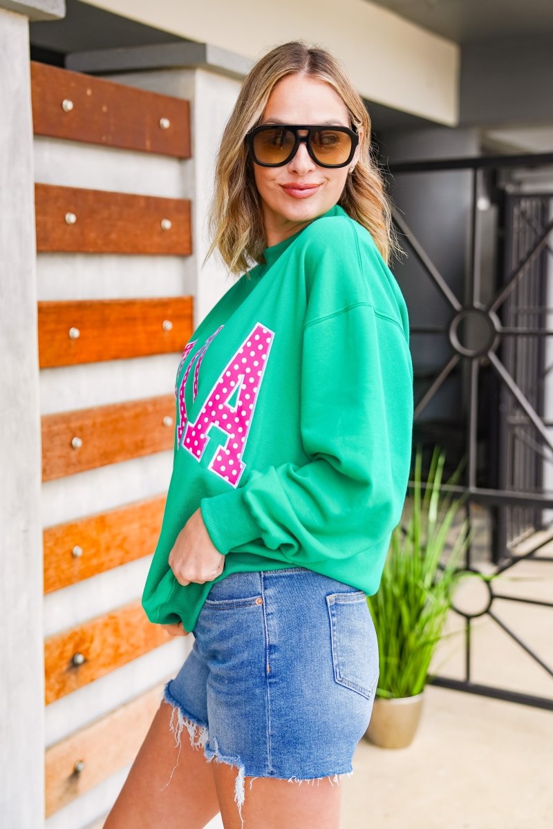 The Buckley Applique Pullover in PDA