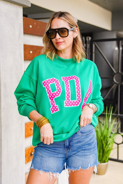 The Buckley Applique Pullover in PDA