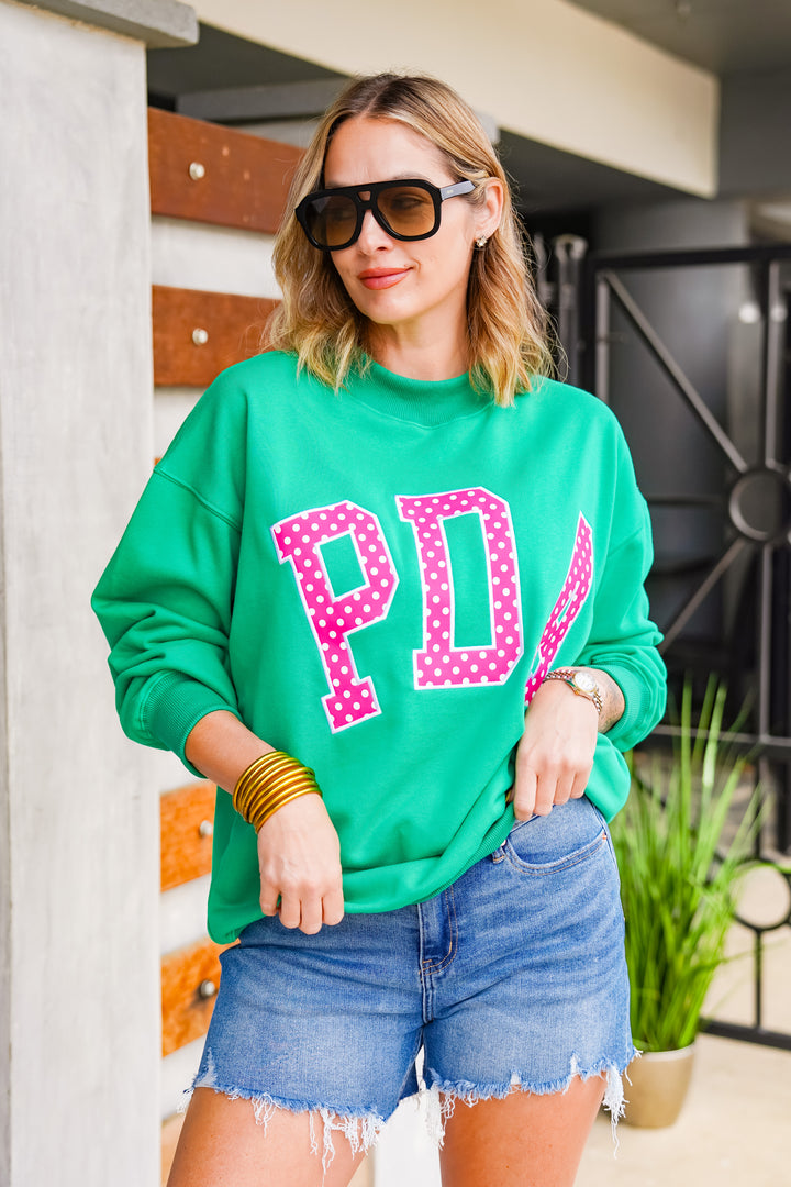 The Buckley Applique Pullover in PDA