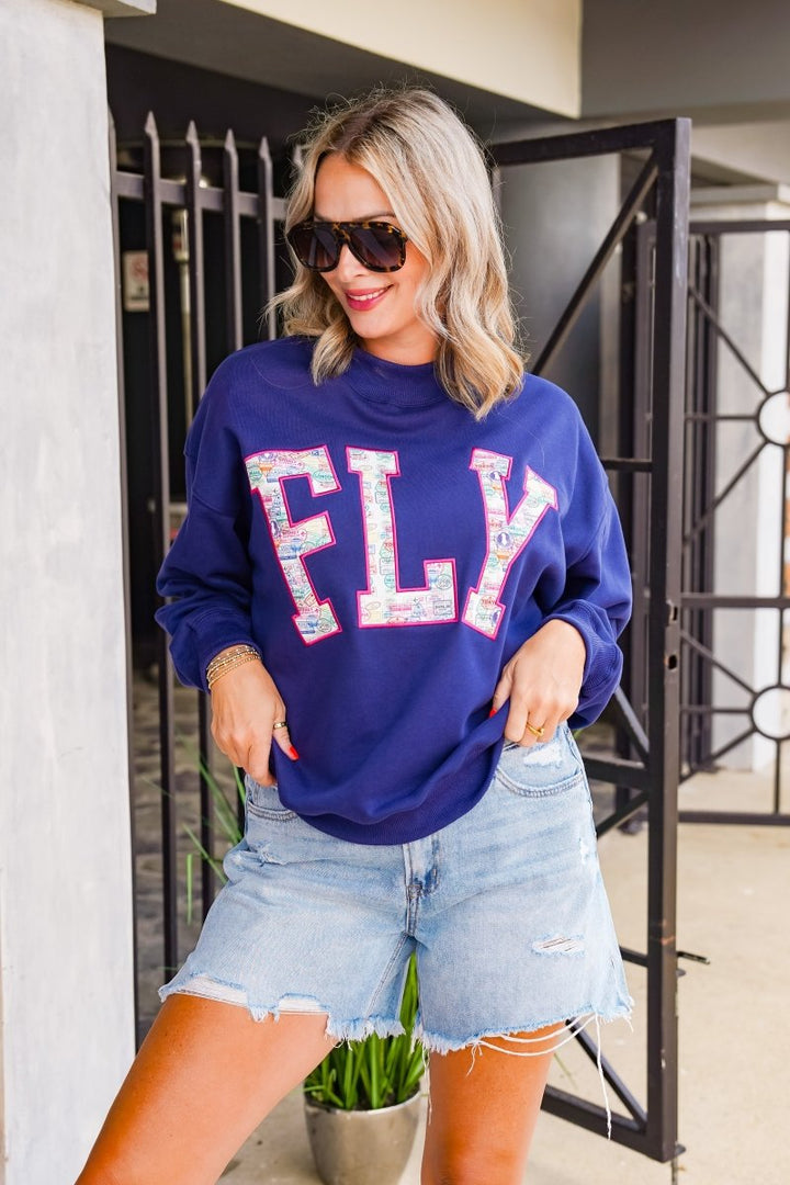 The Buckley Applique Pullover in FLY