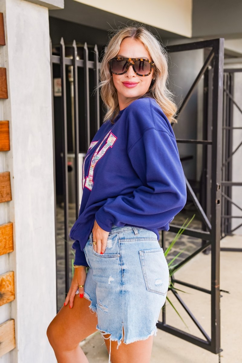 The Buckley Applique Pullover in FLY