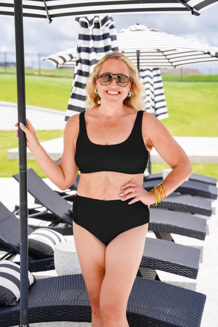 The Buckley Crinkle Two Piece in Black