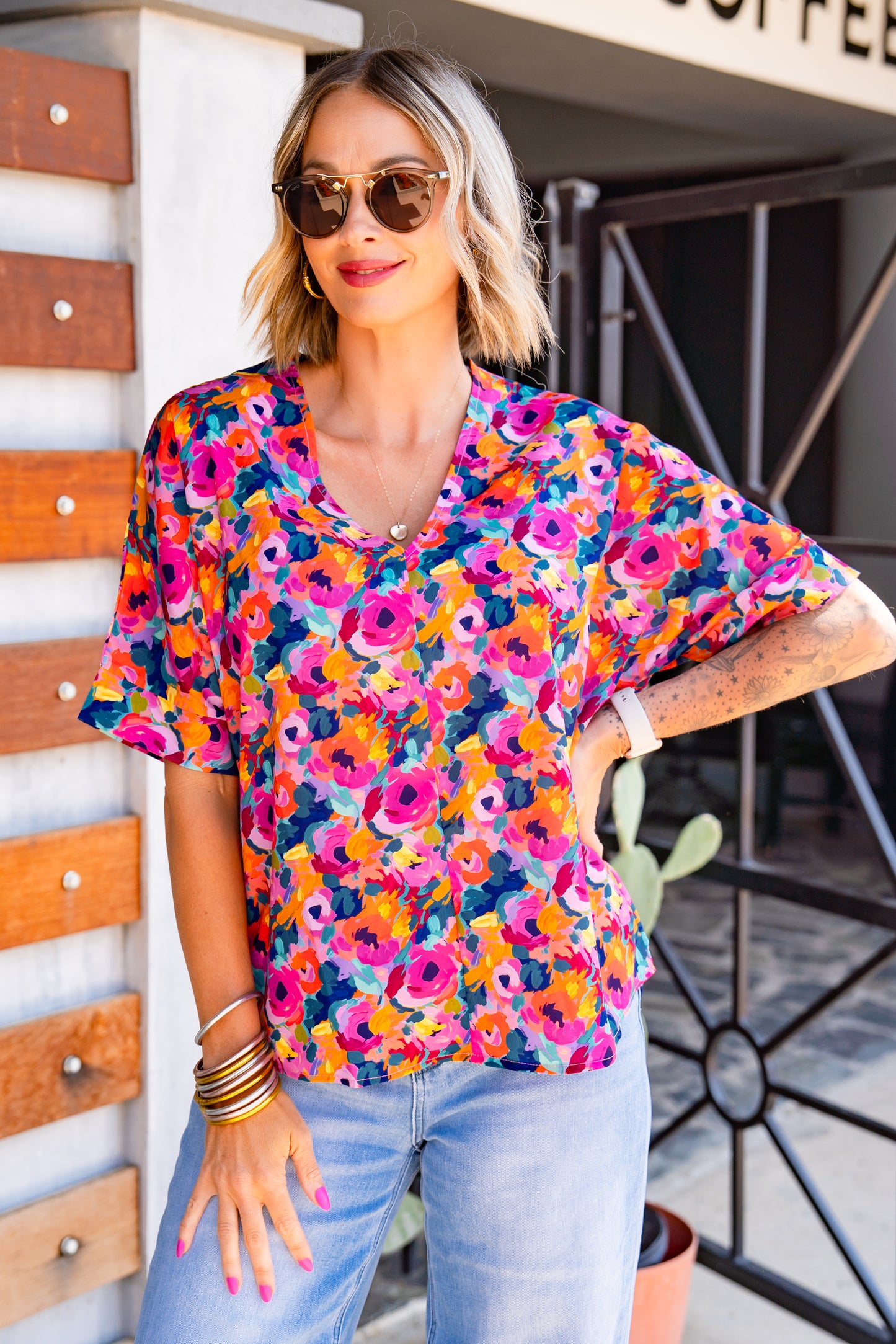 The Buckley Beaumont Top in Painted Floral