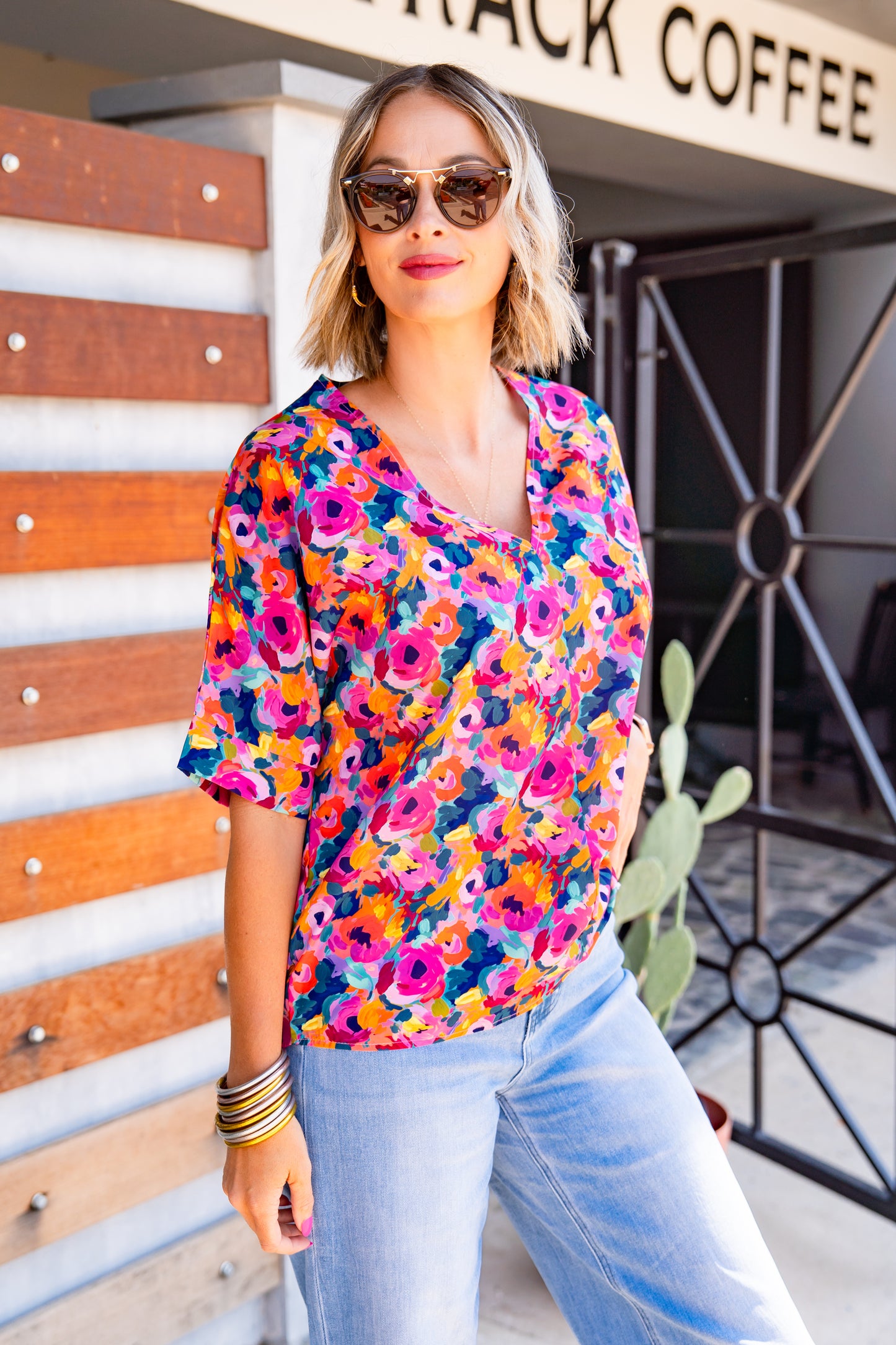 The Buckley Beaumont Top in Painted Floral