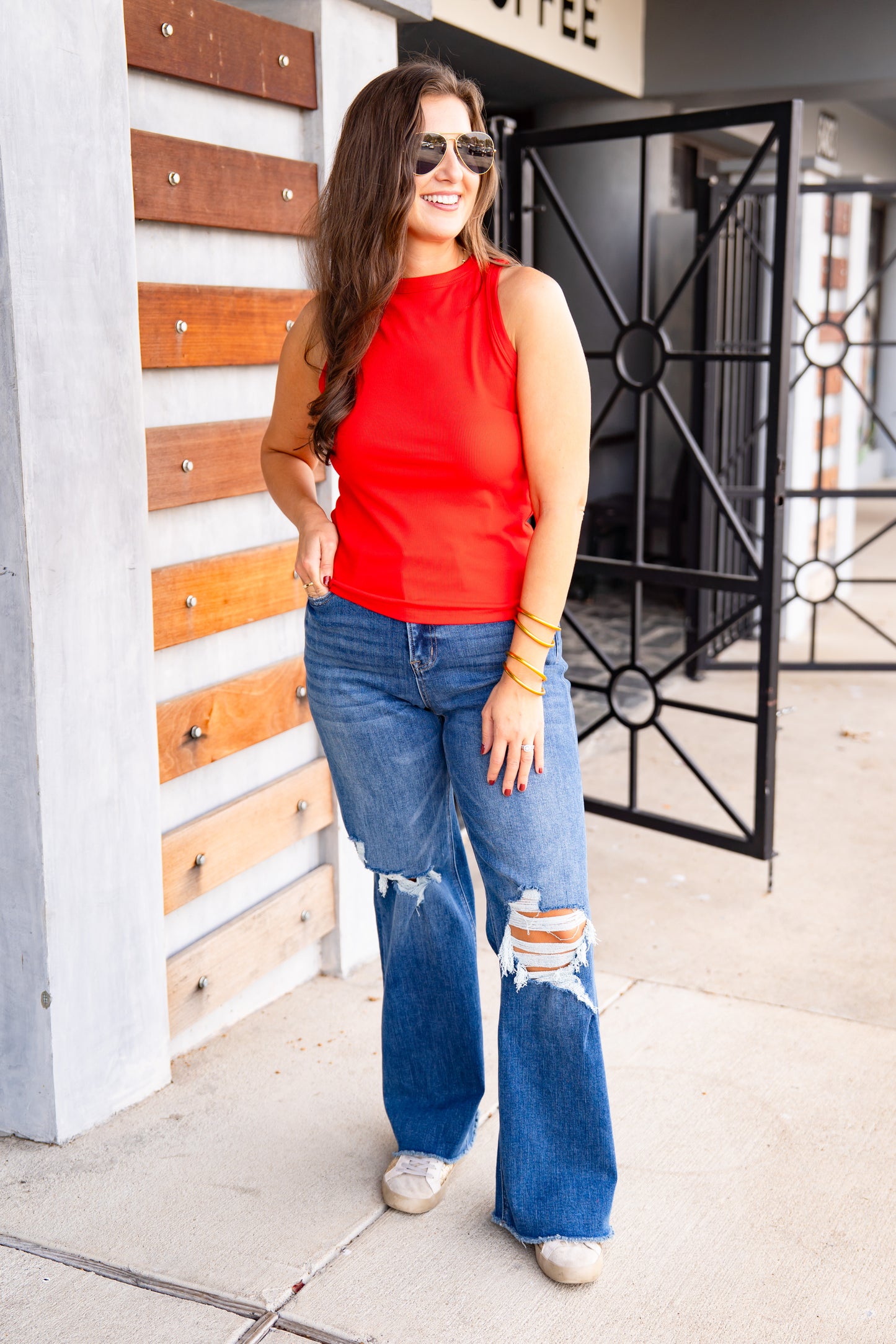 PF Doorbuster-Buckley Ultimate High Neck Tank in Red