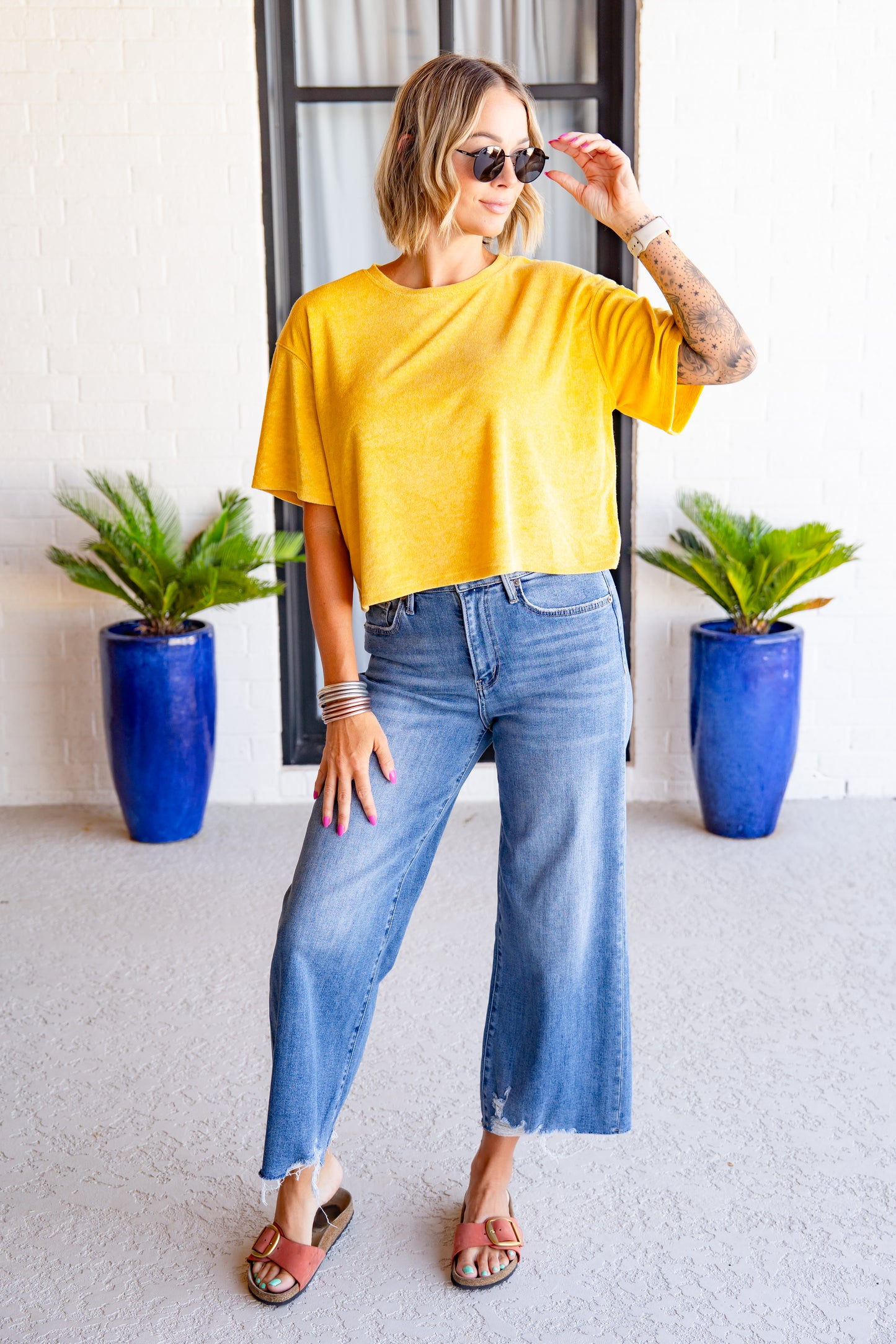 The Buckley Ash Terry Crop Tee in 4 Colors