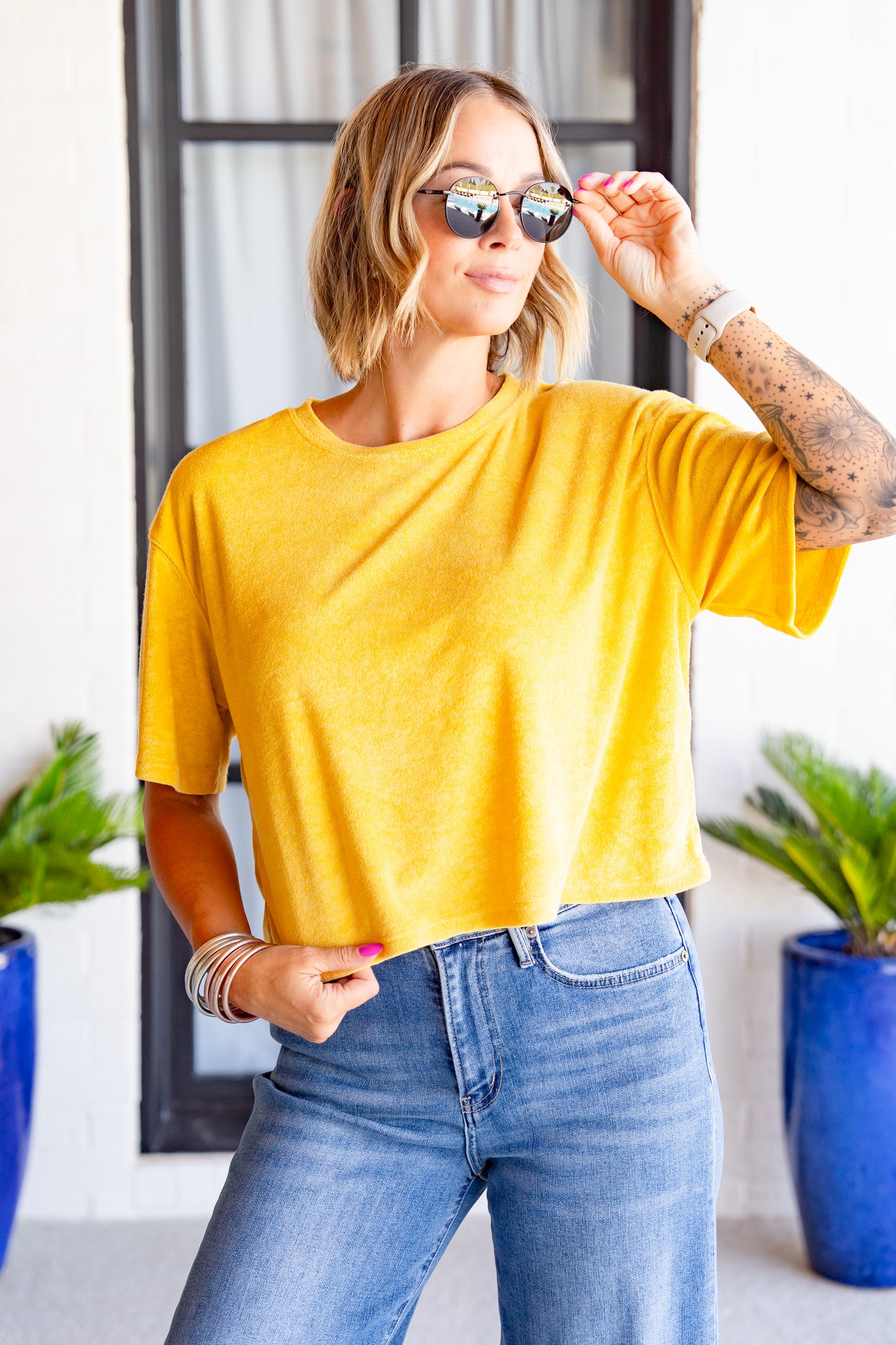 The Buckley Ash Terry Crop Tee in 4 Colors