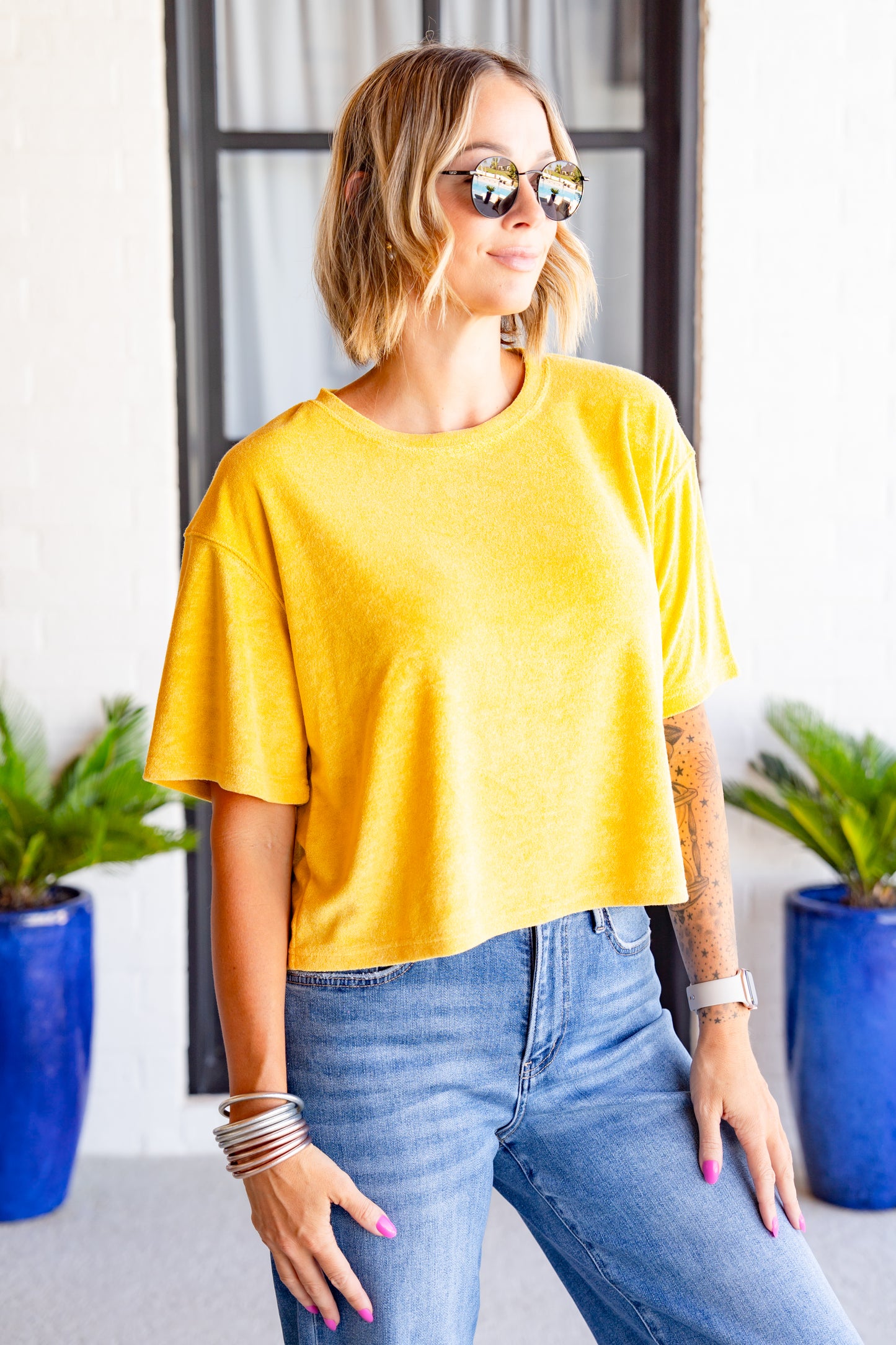 The Buckley Ash Terry Crop Tee in 4 Colors