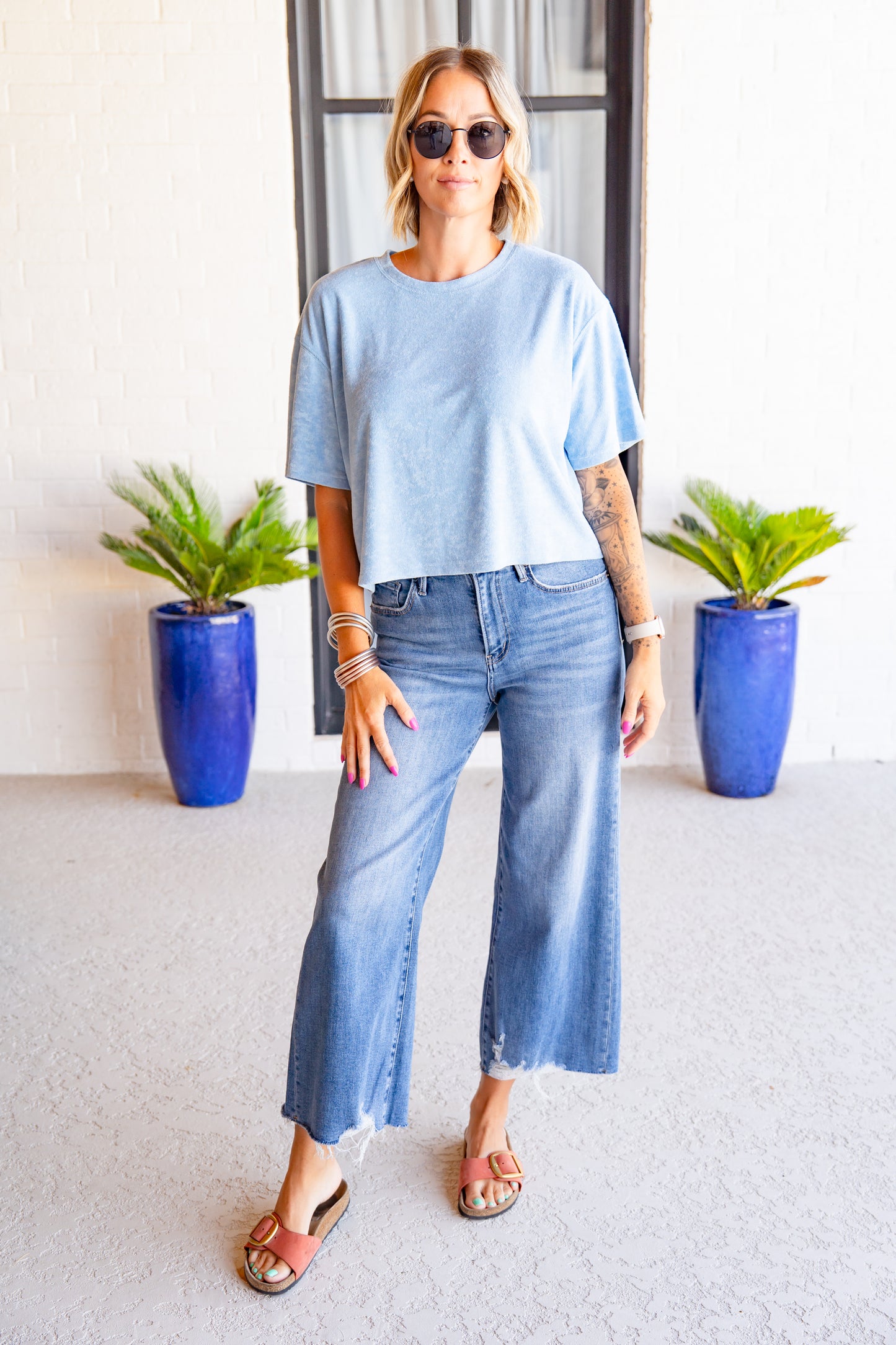 The Buckley Ash Terry Crop Tee in 4 Colors