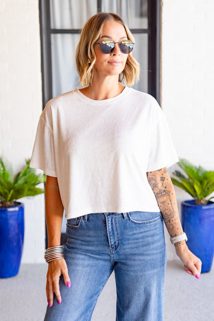 The Buckley Ash Terry Crop Tee in 4 Colors