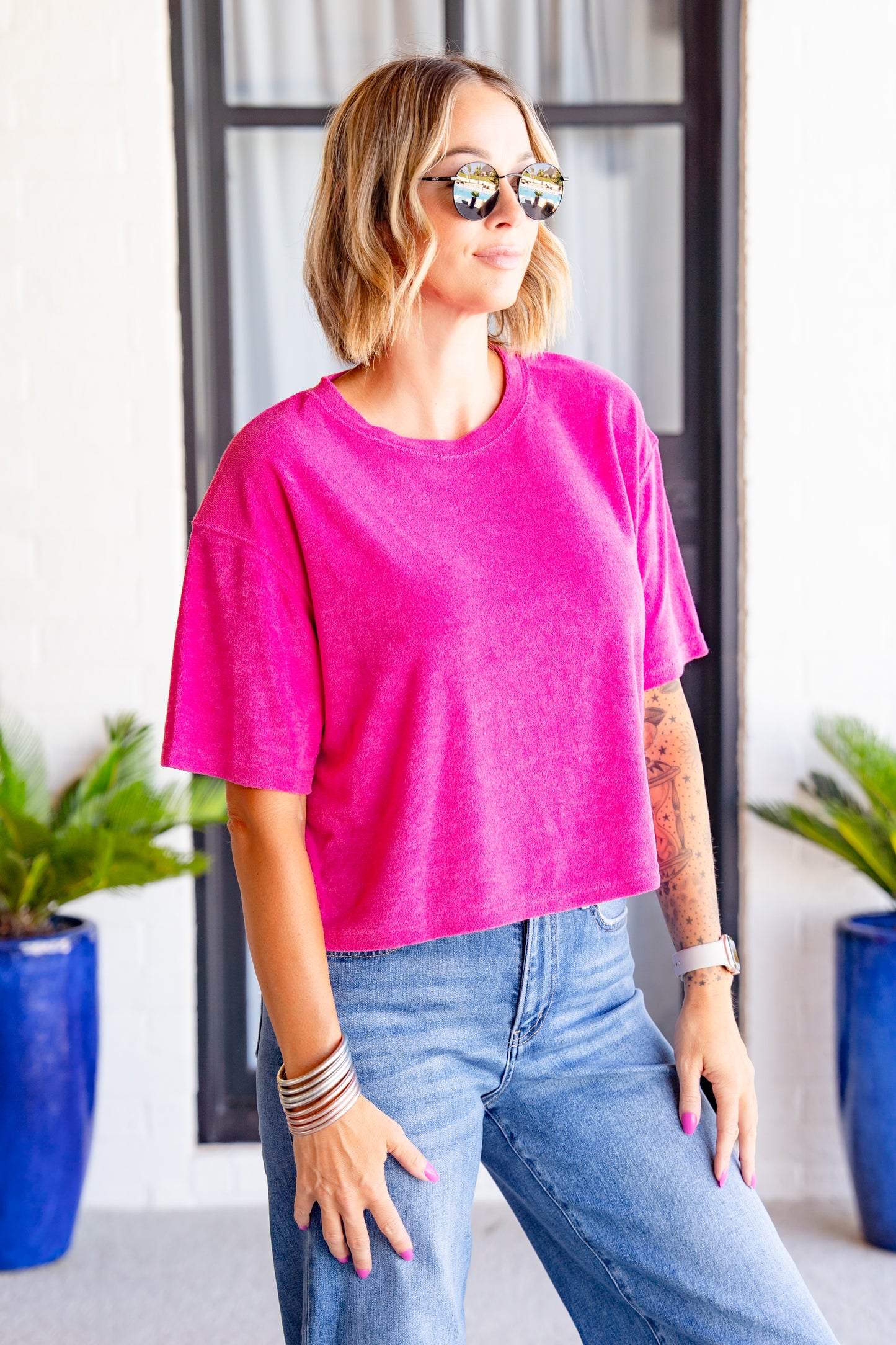 The Buckley Ash Terry Crop Tee in 4 Colors