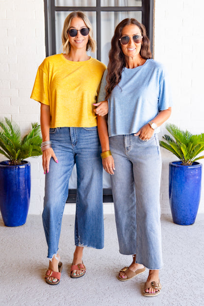 The Buckley Ash Terry Crop Tee in 4 Colors